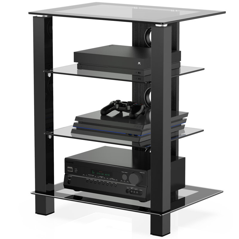Latitude Run® 4Tier AV Media Stand Component Tower Audio Rack